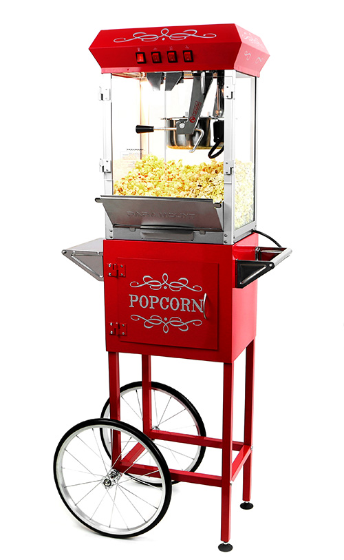 Paramount 8oz Popcorn Maker Machine & Cart New Upgraded 8 oz Popper